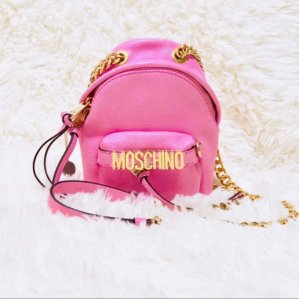NWT: MOSCHINO | Pink Mini Leather Crossbody Bag